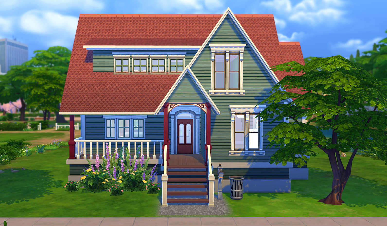 mod简介: 模拟人生4 拉森的大房子;一款西方传统风格的房屋,红瓦尖顶